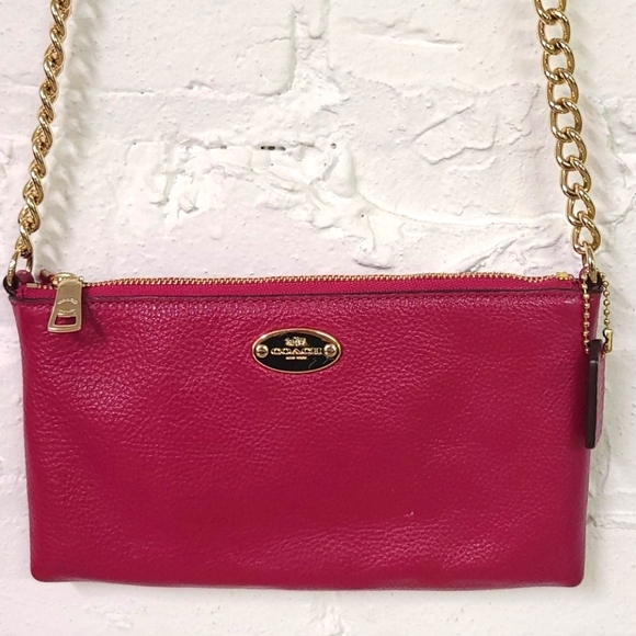 COACH LEATHER MAGENTA BAG
